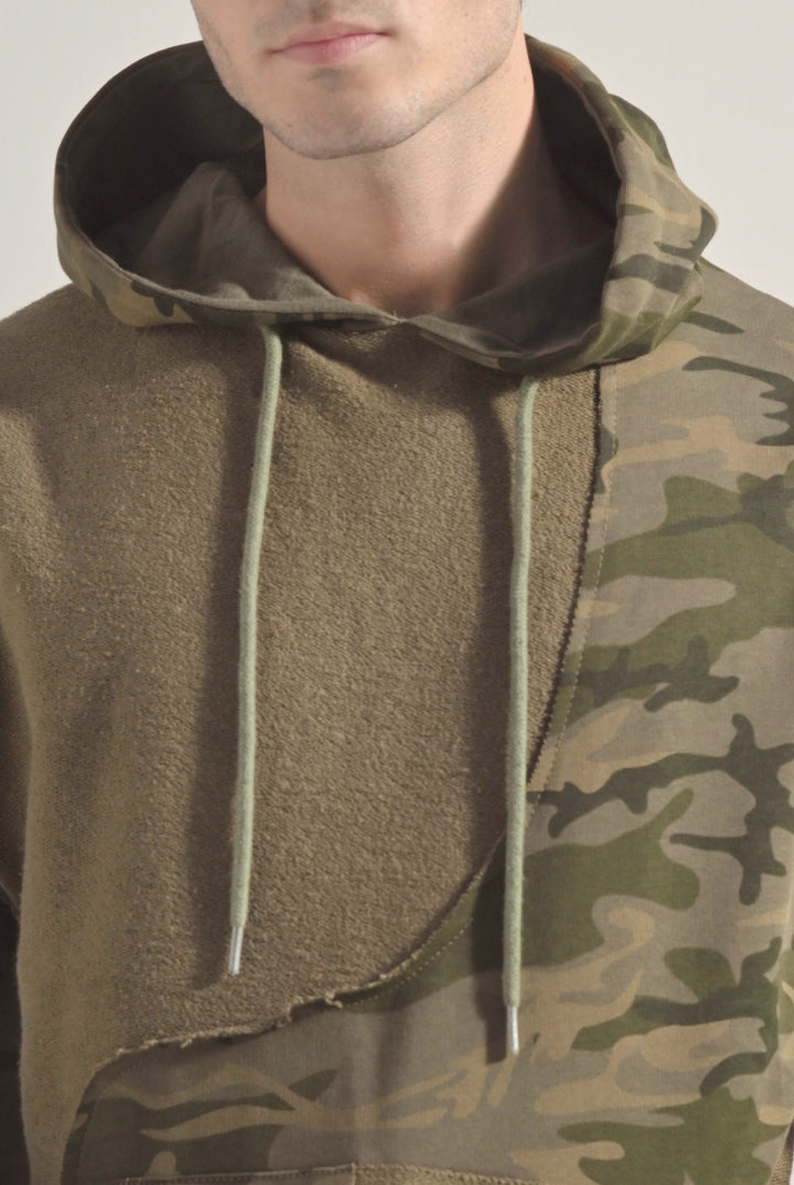 Camouflage Pullover Hoodie - Green - Mendeez