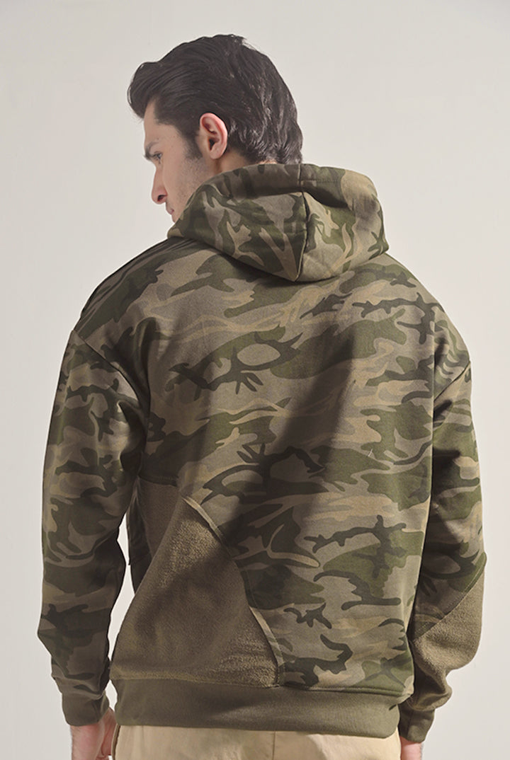 Camouflage Pullover Hoodie - Green - Mendeez
