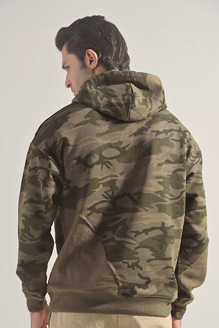 Camouflage Pullover Hoodie - Green - Mendeez