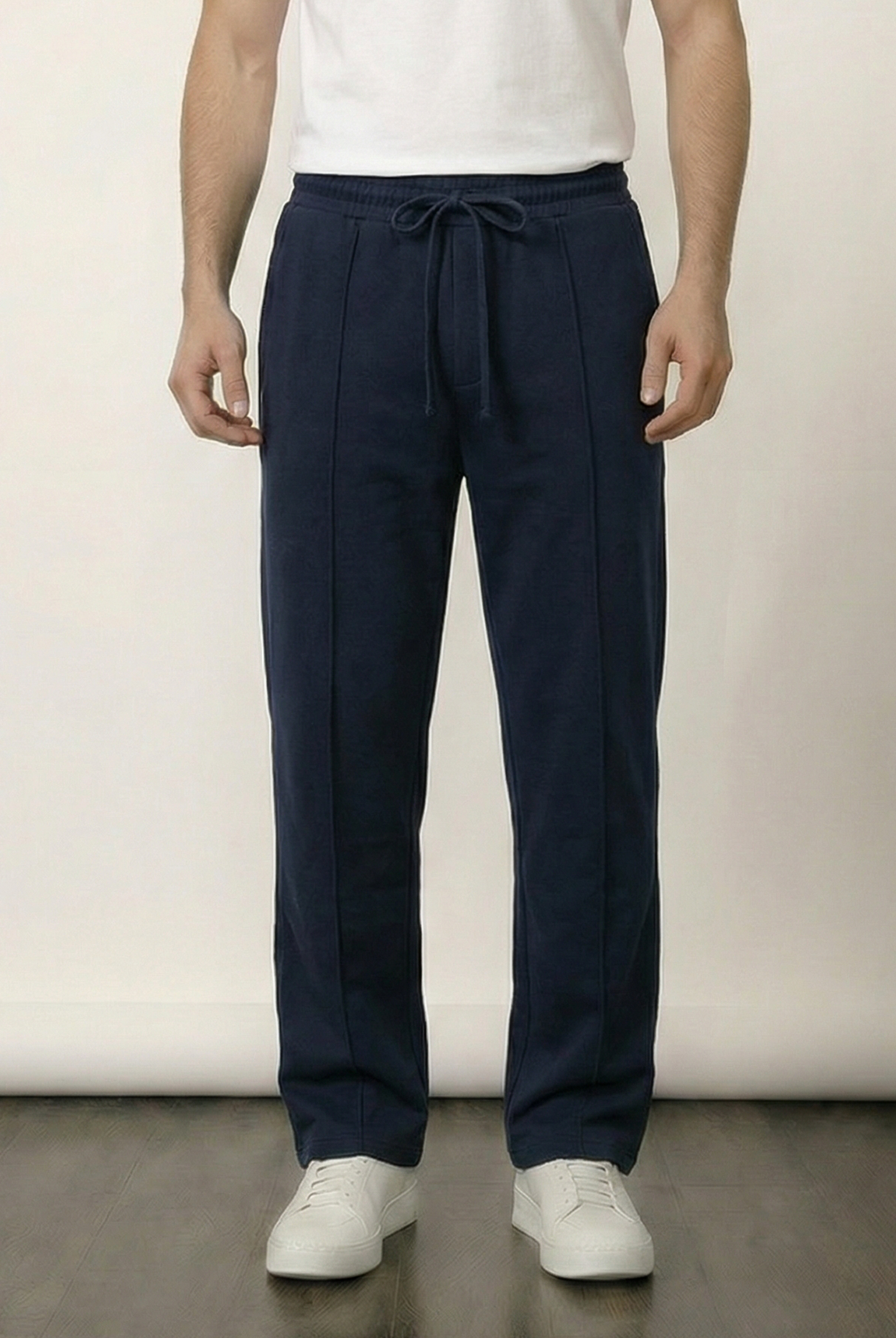 Pintex Jogger Pants - Navy Blue - Mendeez