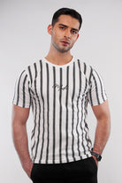 MNDZ Striped T-Shirt - Black & White - Mendeez
