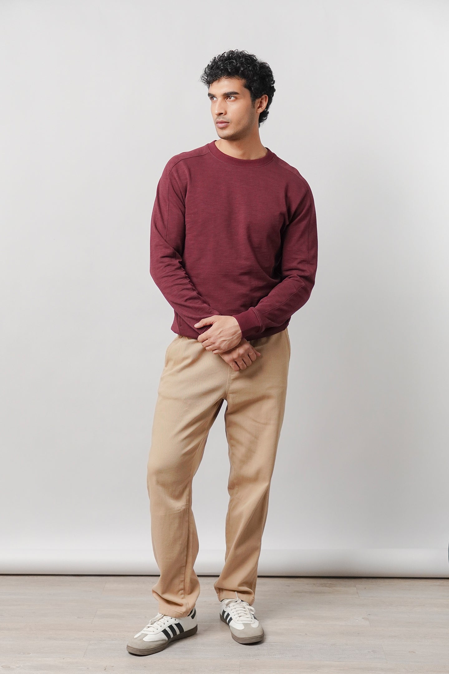 Side-Pocket Sweatshirt - Maroon - Mendeez