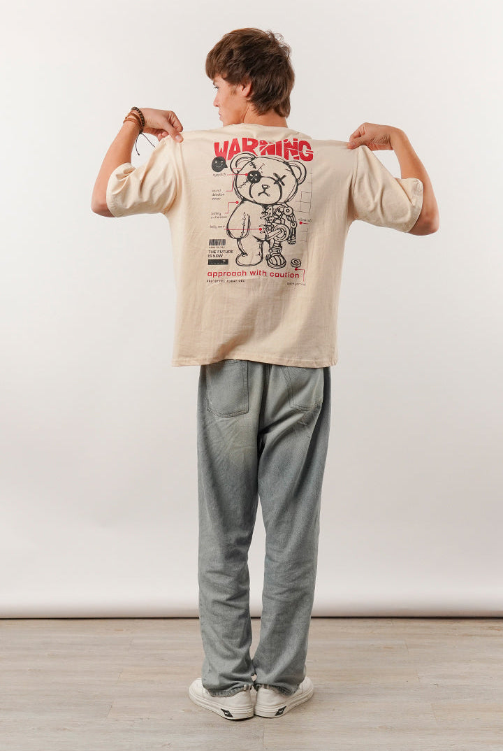 Box Fit Tee - Beige - Mendeez