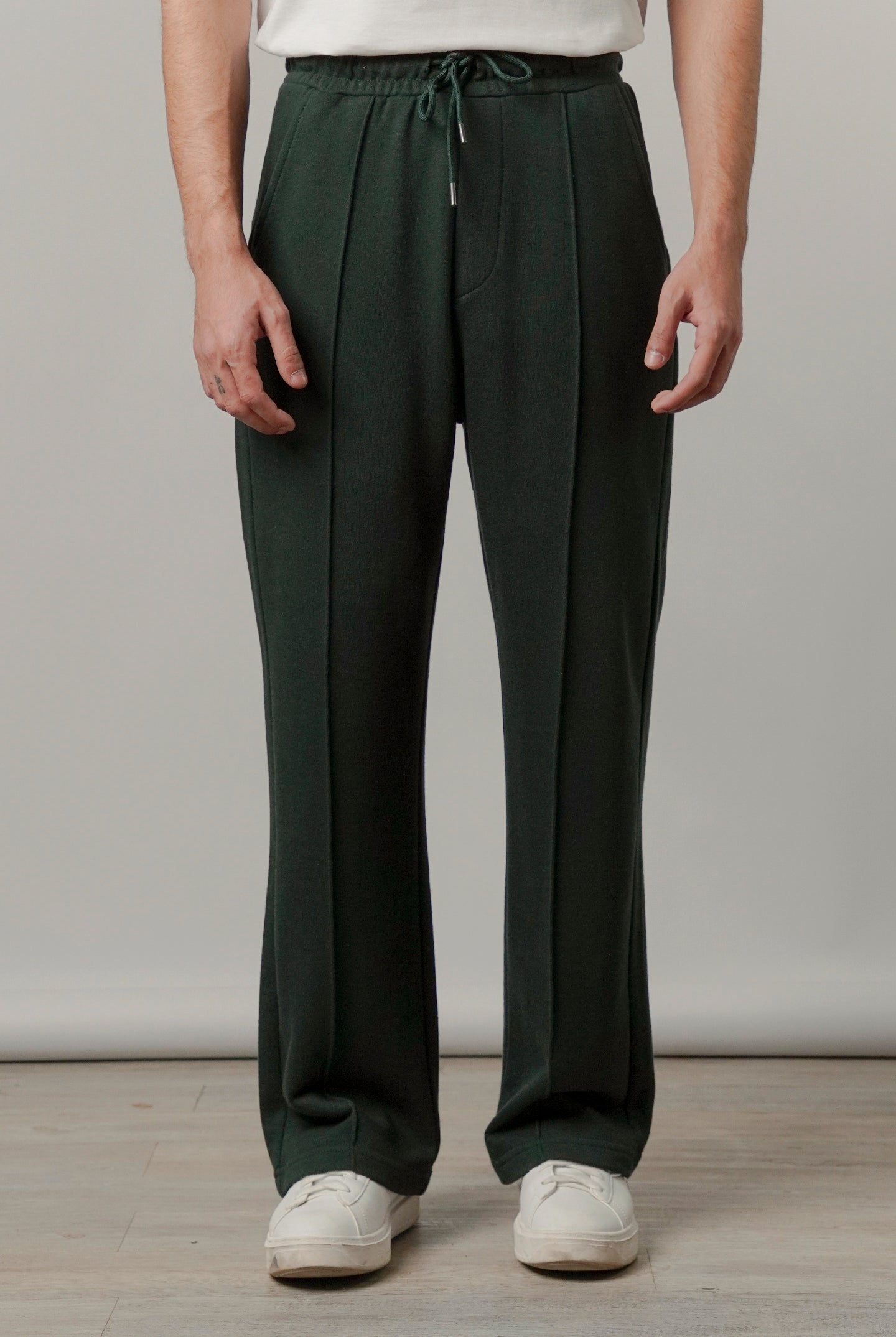 Pintex Jogger Pants - Bottle Green - Mendeez