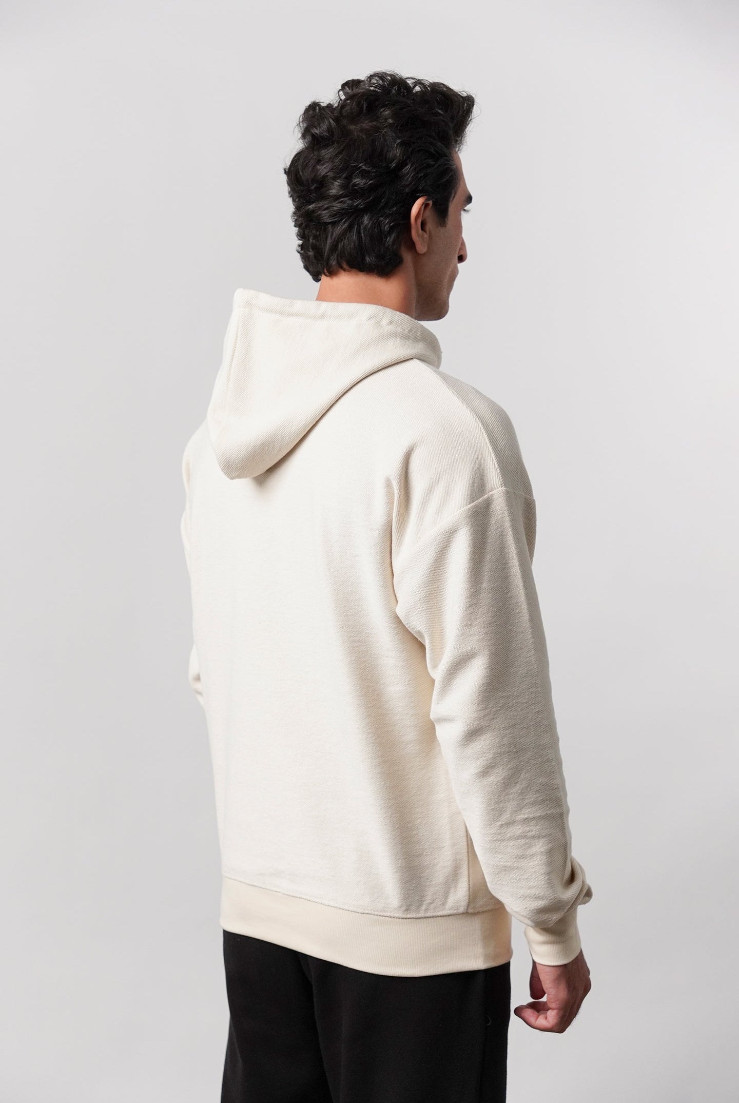 Pullover Embroidered Hoodie - Cream - Mendeez