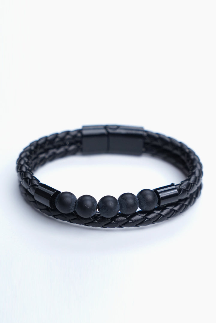 Double-Layer Braided and Matte Bead Bracelet-4-MENDEEZ