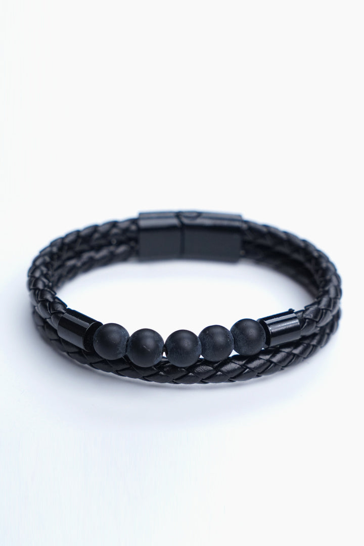 Double-Layer Braided and Matte Bead Bracelet-4-MENDEEZ