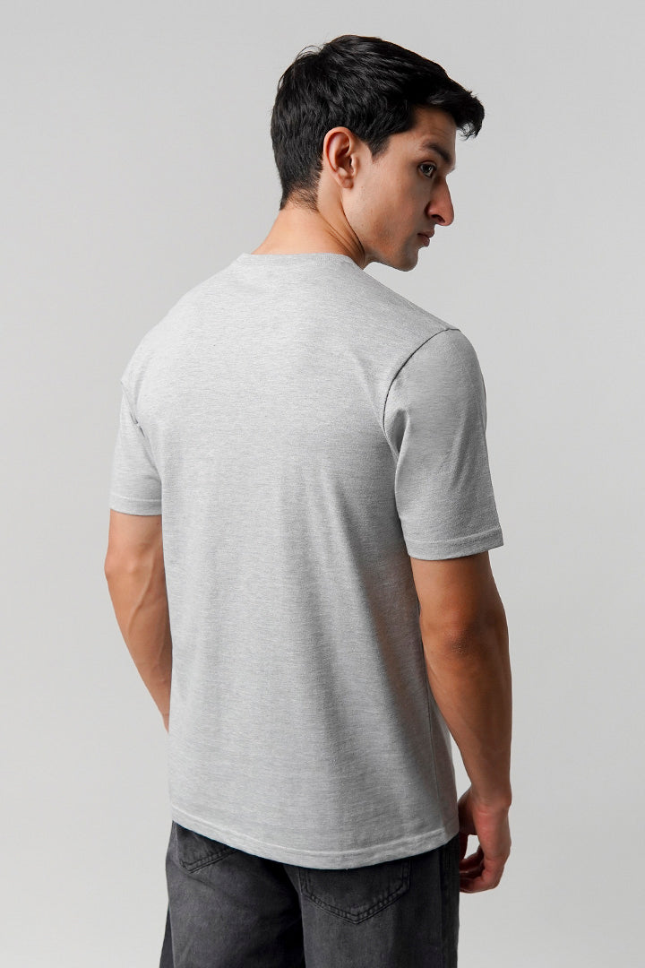 Regular Fit Crew Neck T-Shirt - Heather Grey - Mendeez