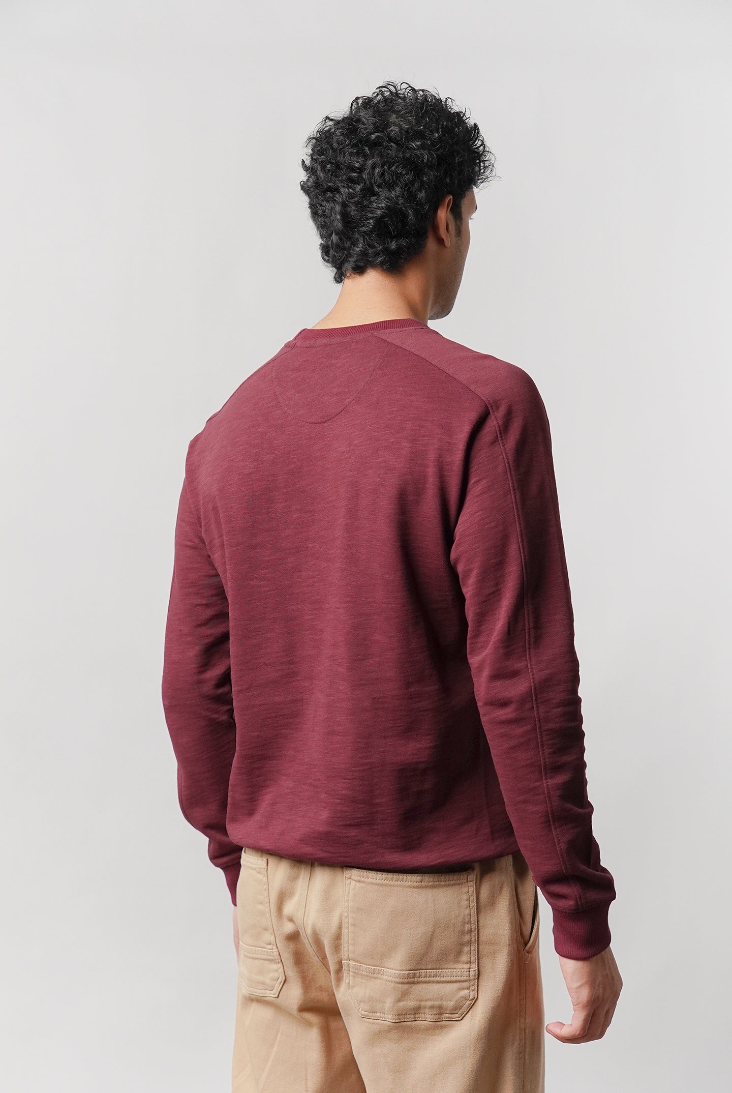 Side-Pocket Sweatshirt - Maroon - Mendeez