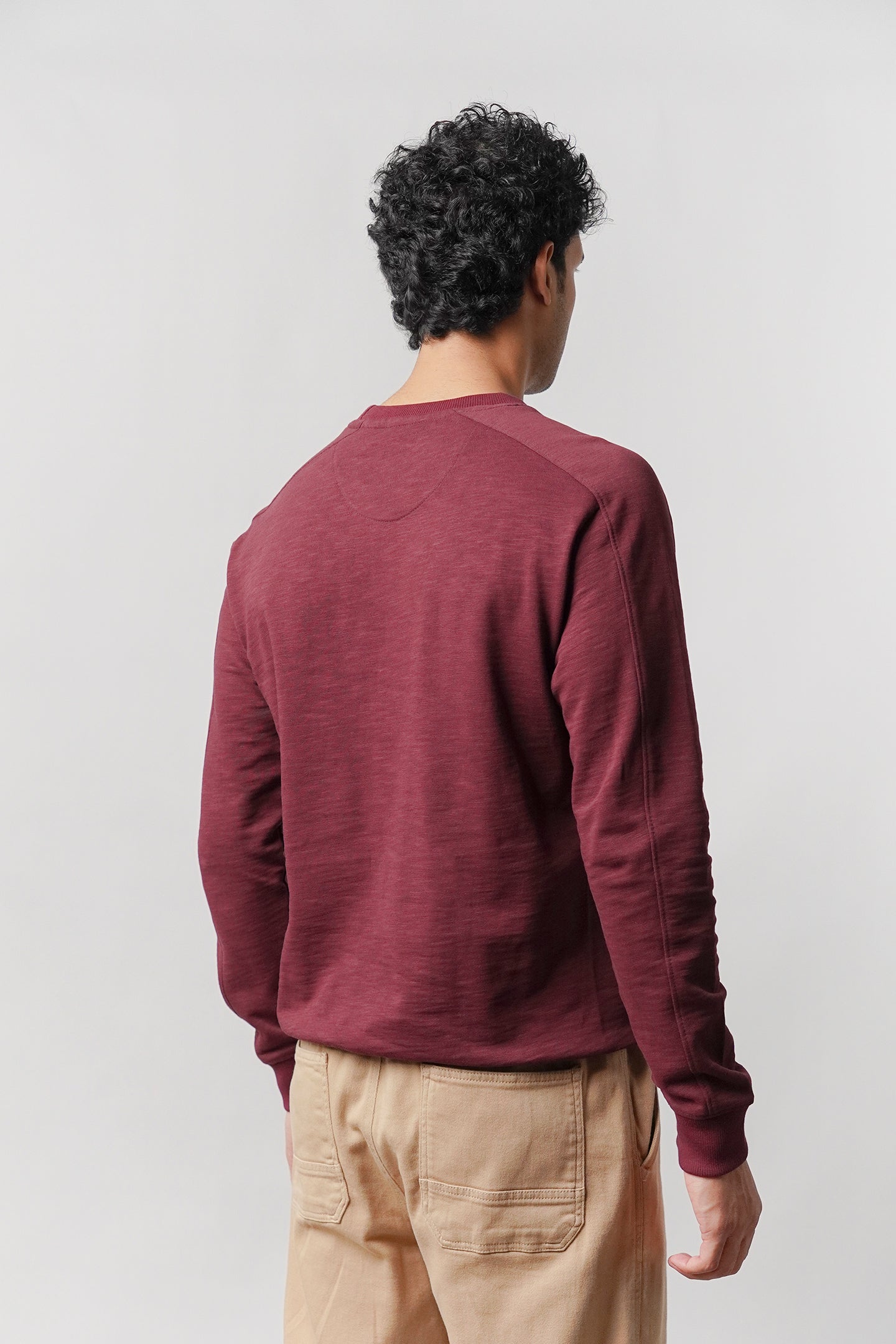 Side-Pocket Sweatshirt - Maroon - Mendeez