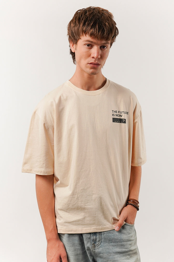Box Fit Tee - Beige - Mendeez