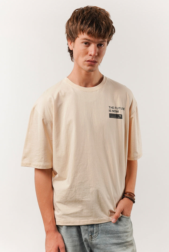 Box Fit Tee - Beige - Mendeez
