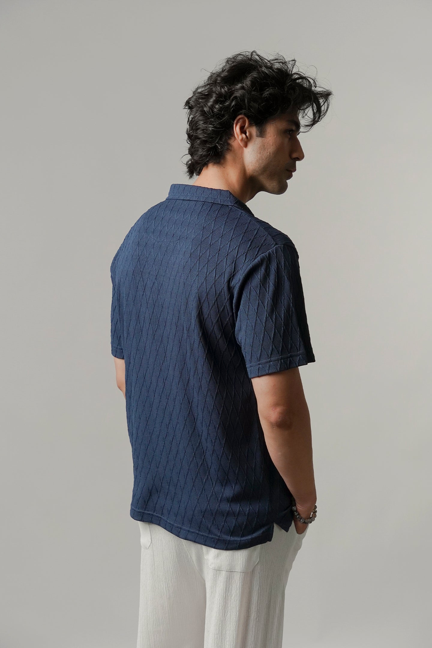 Cuban Collar Polo - Ocean Blue - Mendeez