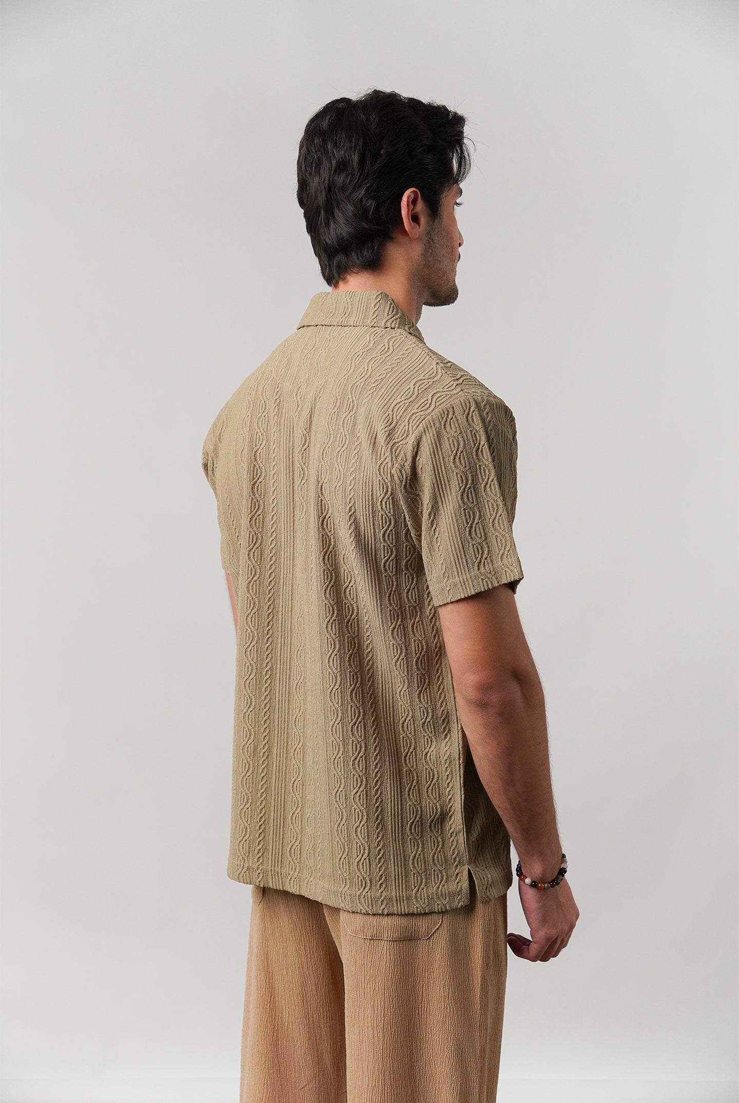 Knitted Polo Shirt - Dark Sand - Mendeez