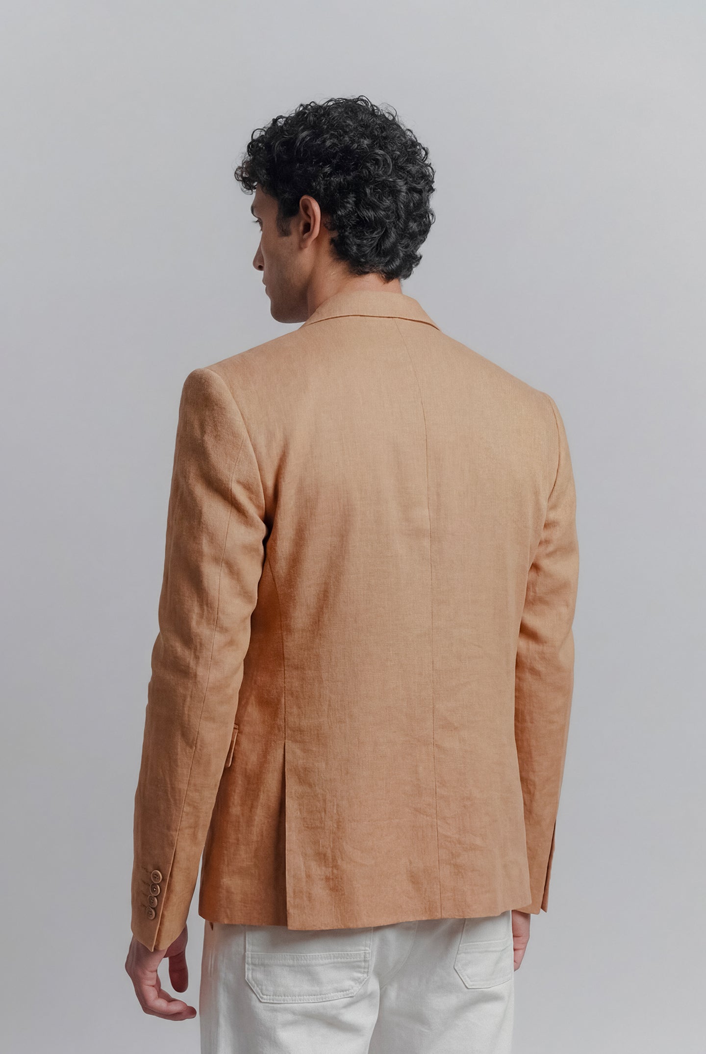 Linen Blazer - Brown - Mendeez