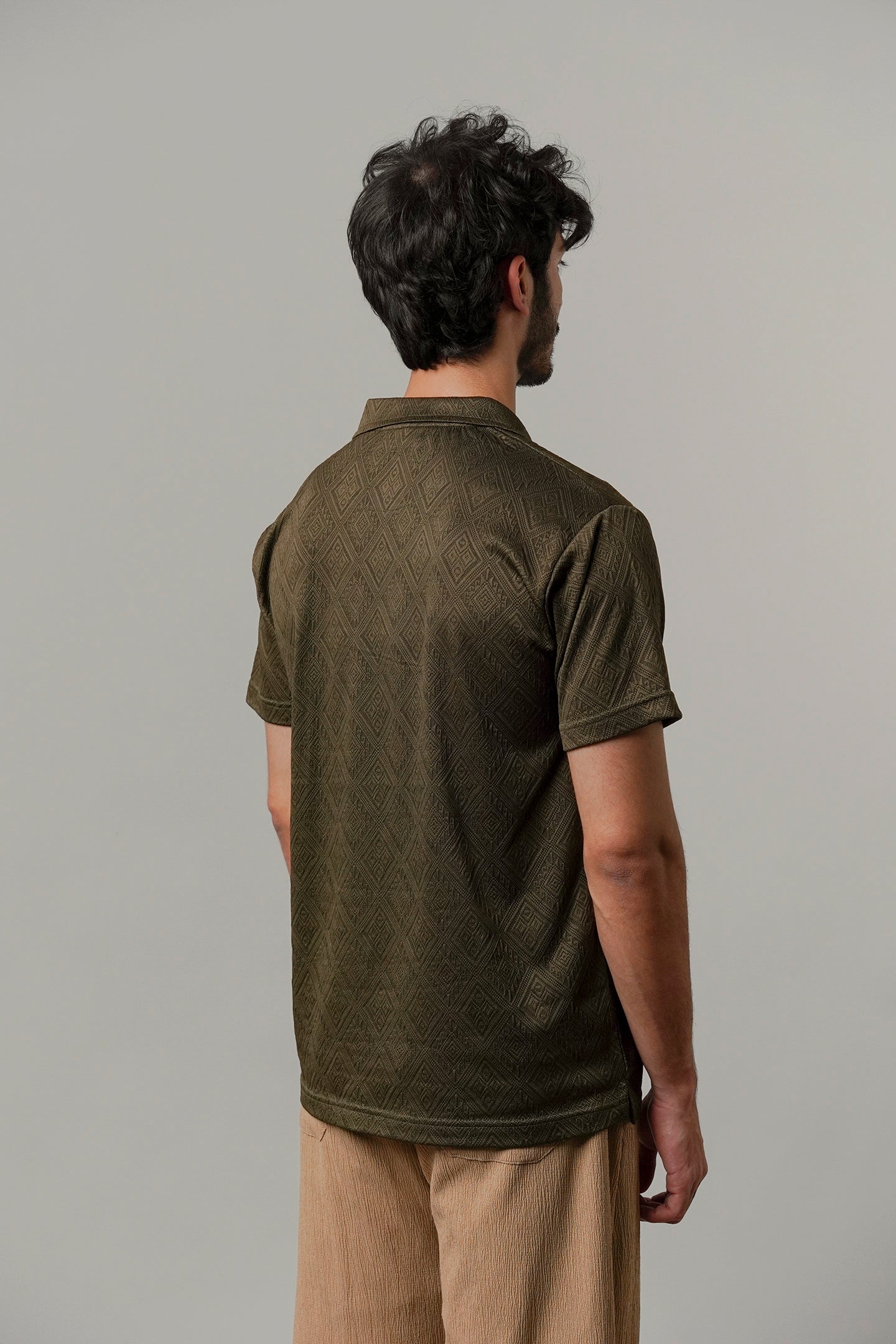 Cuban Collar Polo - Olive Green - Mendeez
