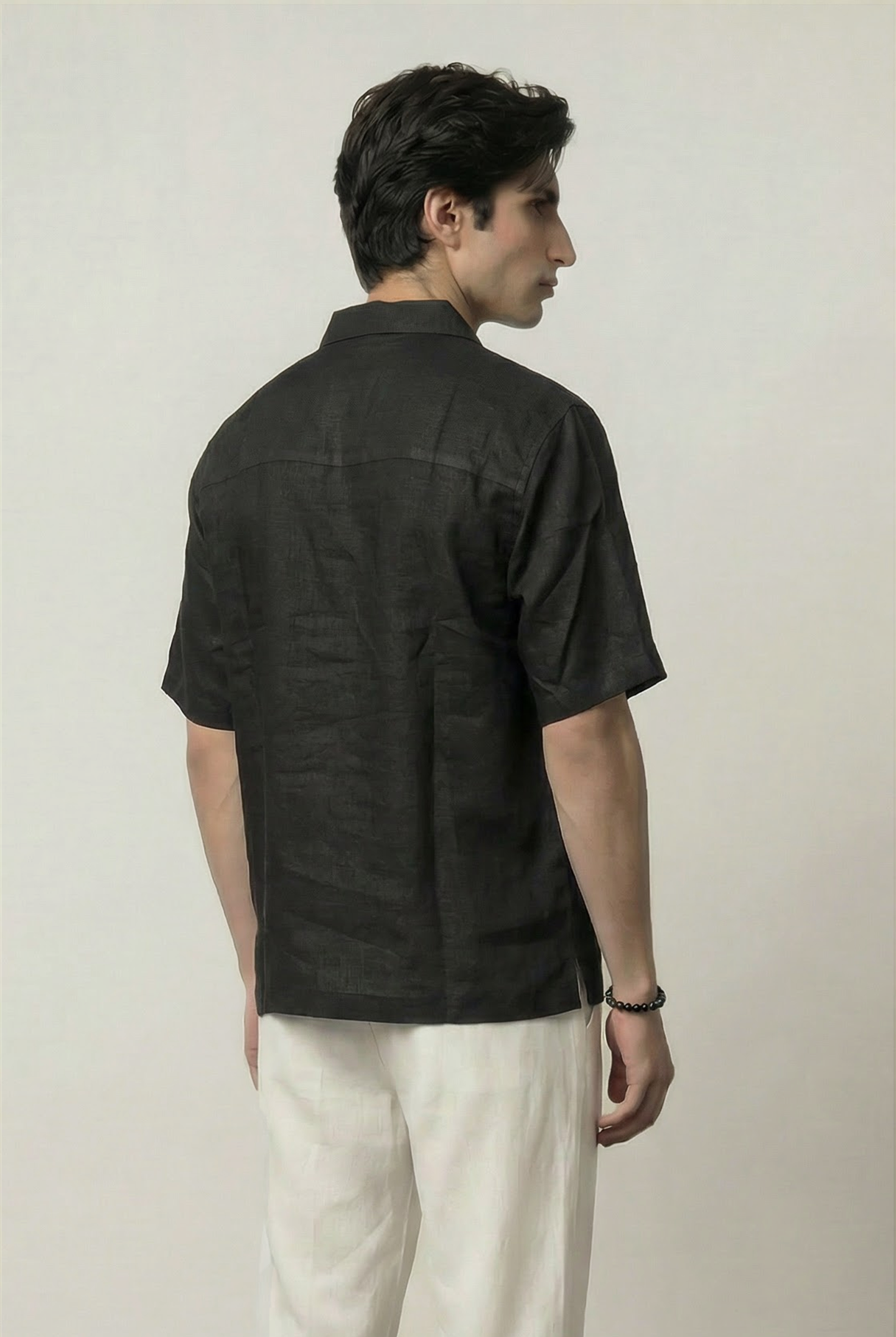Oversized Cuban Shirt - Black - Mendeez