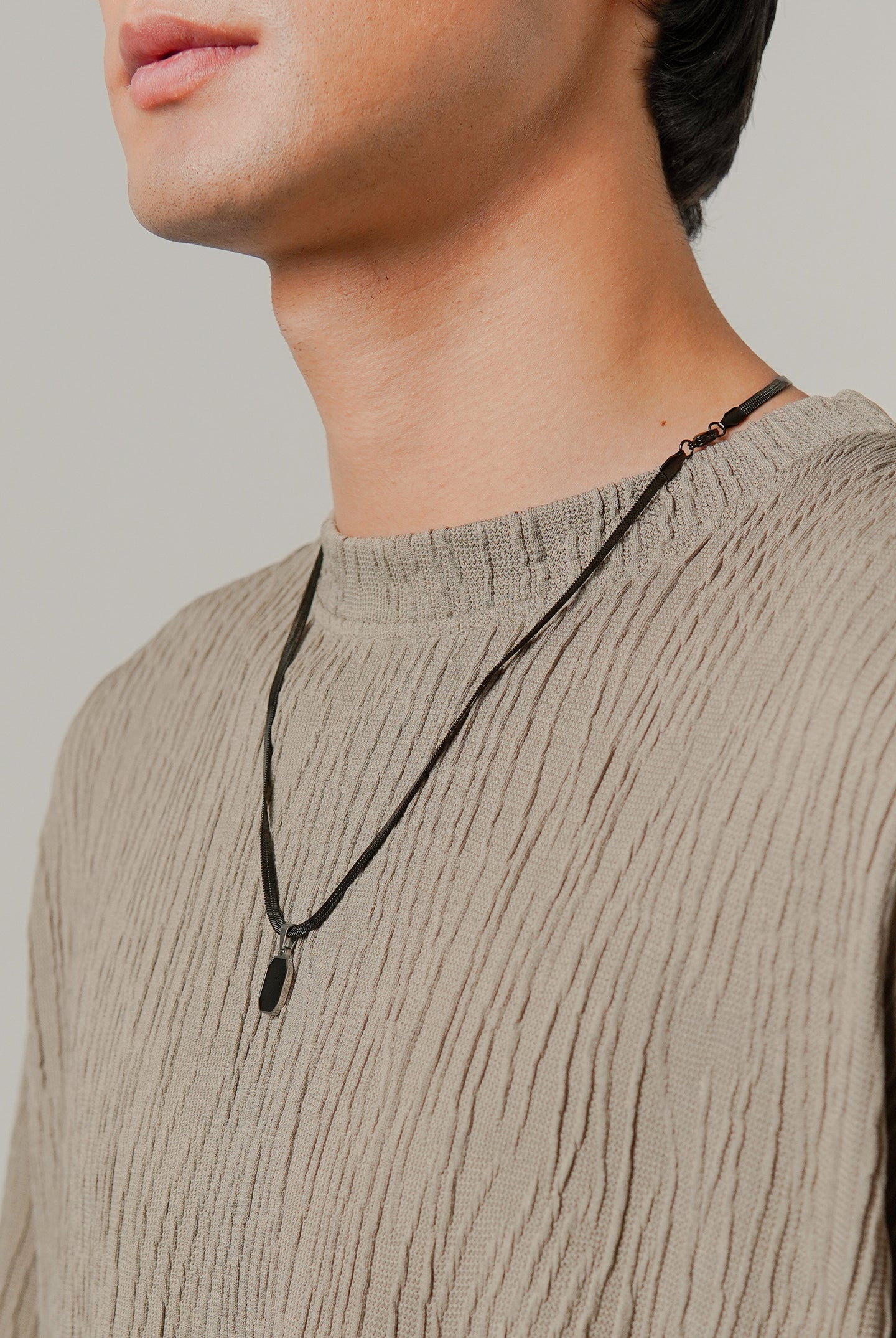 Oversized Textured Tee - Taupe - Mendeez