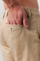 Linen Blend Shorts - Beige - Mendeez