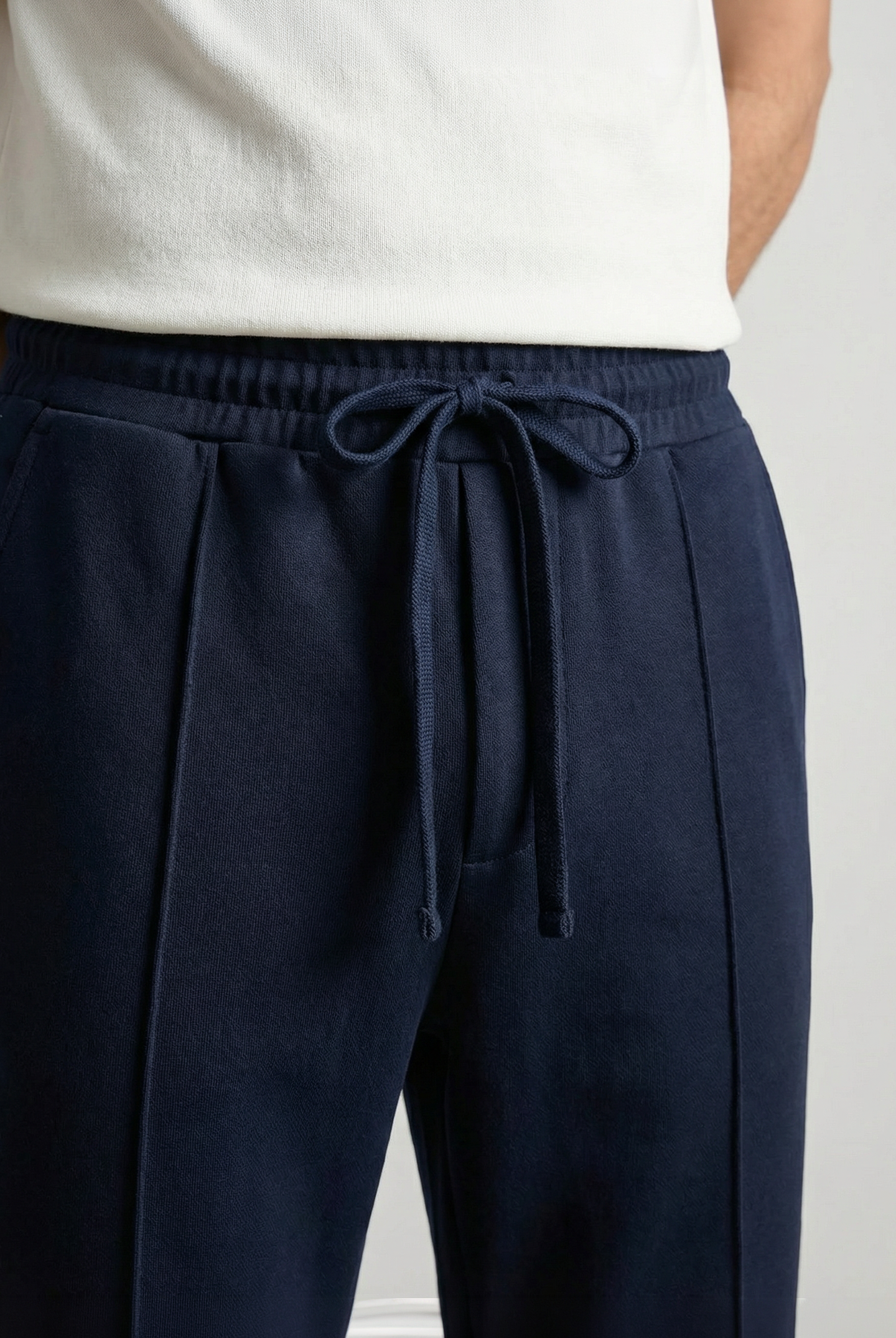Pintex Jogger Pants - Navy Blue - Mendeez
