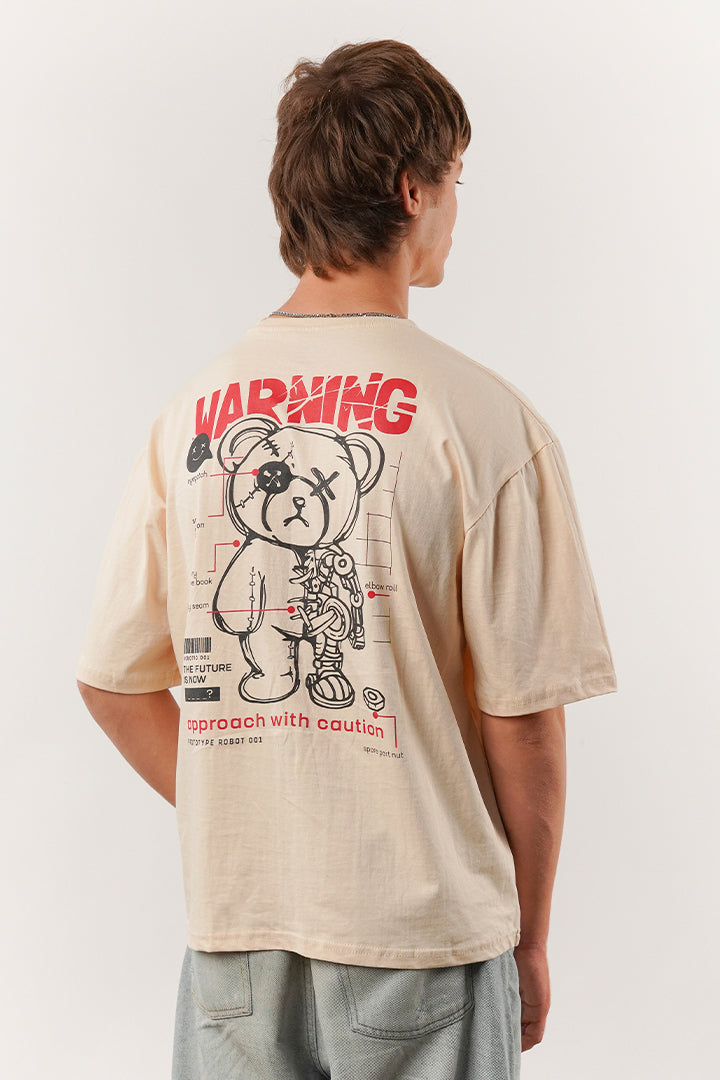 Box Fit Tee - Beige - Mendeez