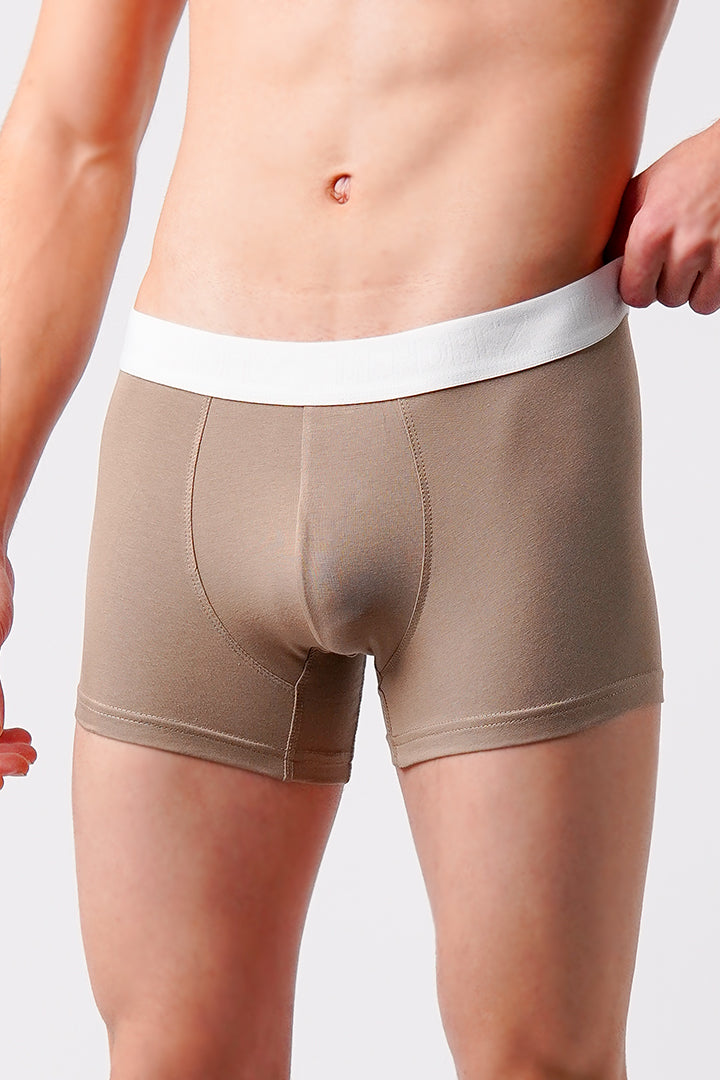 Boxer Trunks - Beige, Charcoal Grey & Sage Green Pack Of 3 - Mendeez