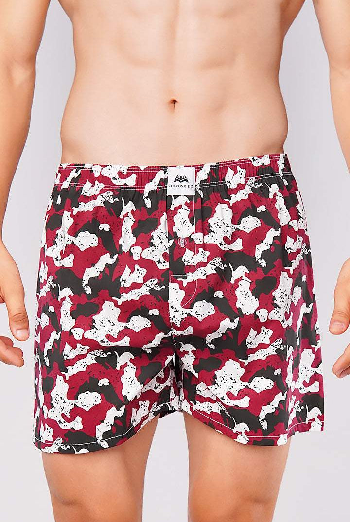 Crimson Camo Woven Boxer Shorts - Mendeez PK
