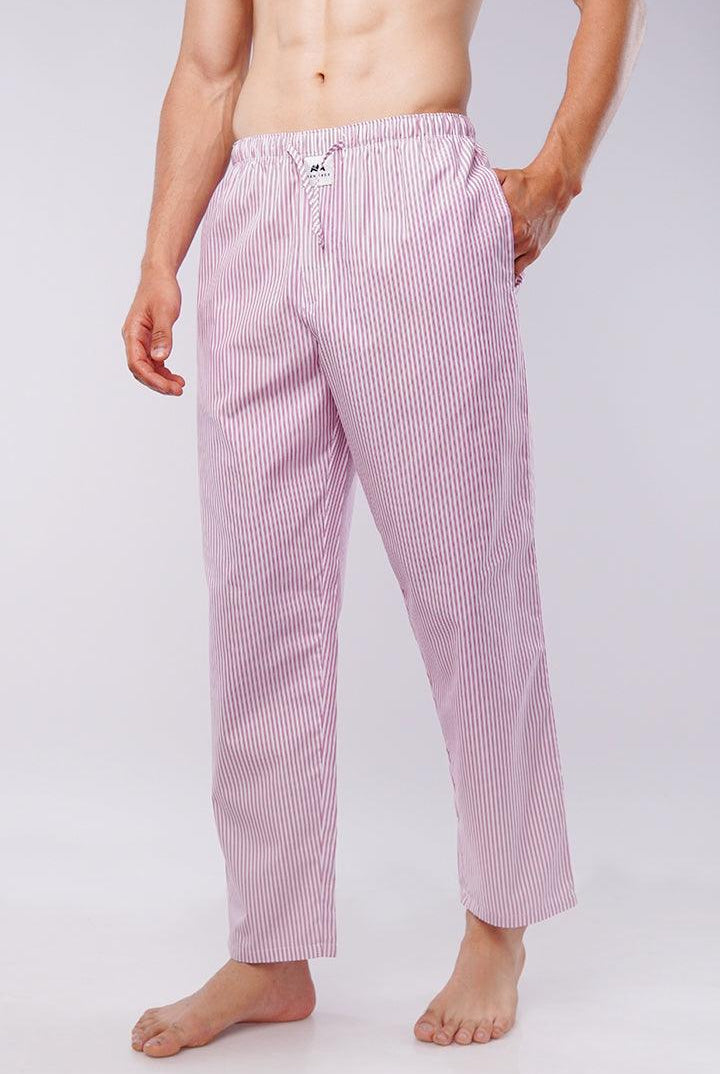 Striped Woven Pajamas - Red & White - Mendeez