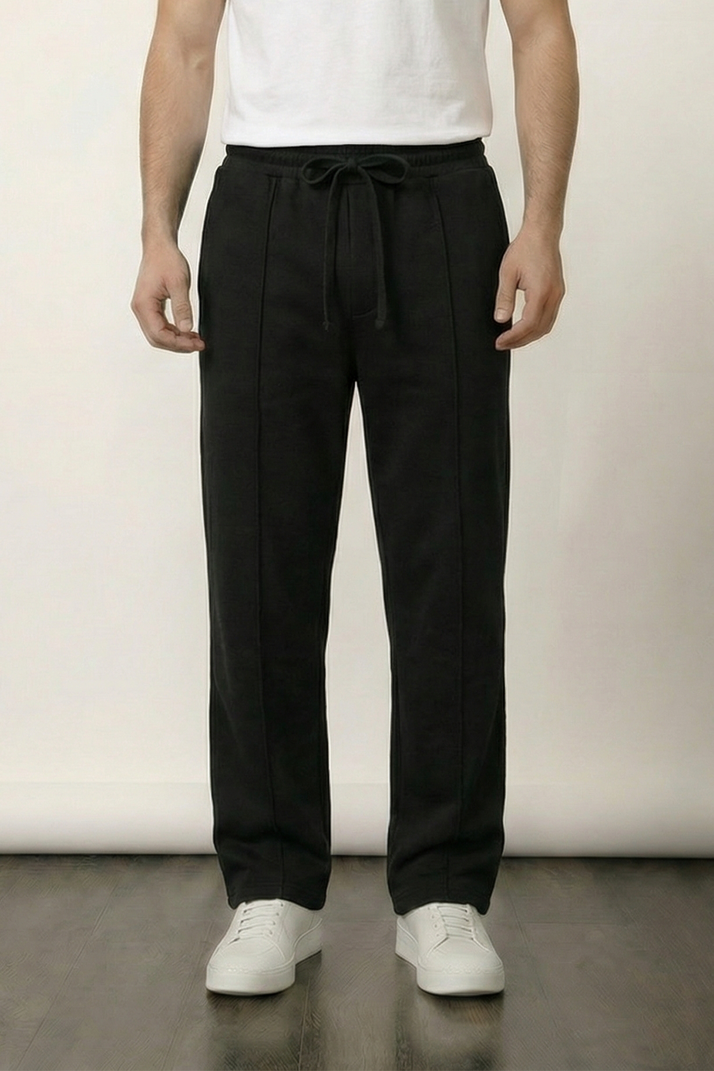 Pintex Jogger Pants - Black - Mendeez
