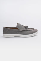 Slip On Suede Loafers - Grey - Mendeez