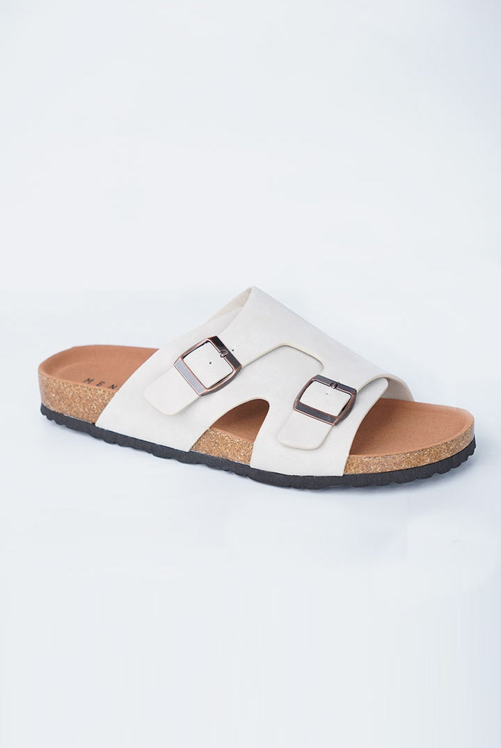 Buckle Slides - Off White - Mendeez