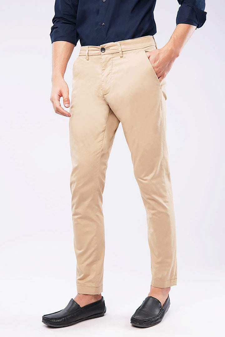Slim Fit Chinos - Khaki - Mendeez