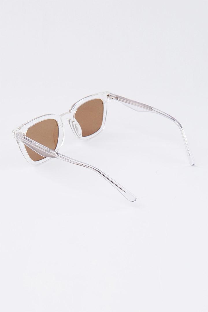 Transparent Square Sunglasses - Brown - Mendeez PK
