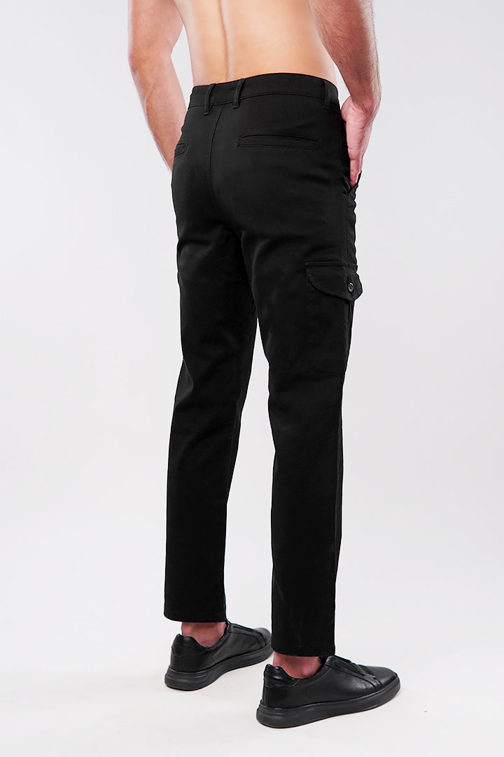 Straight Cargo Pants - Black - Mendeez