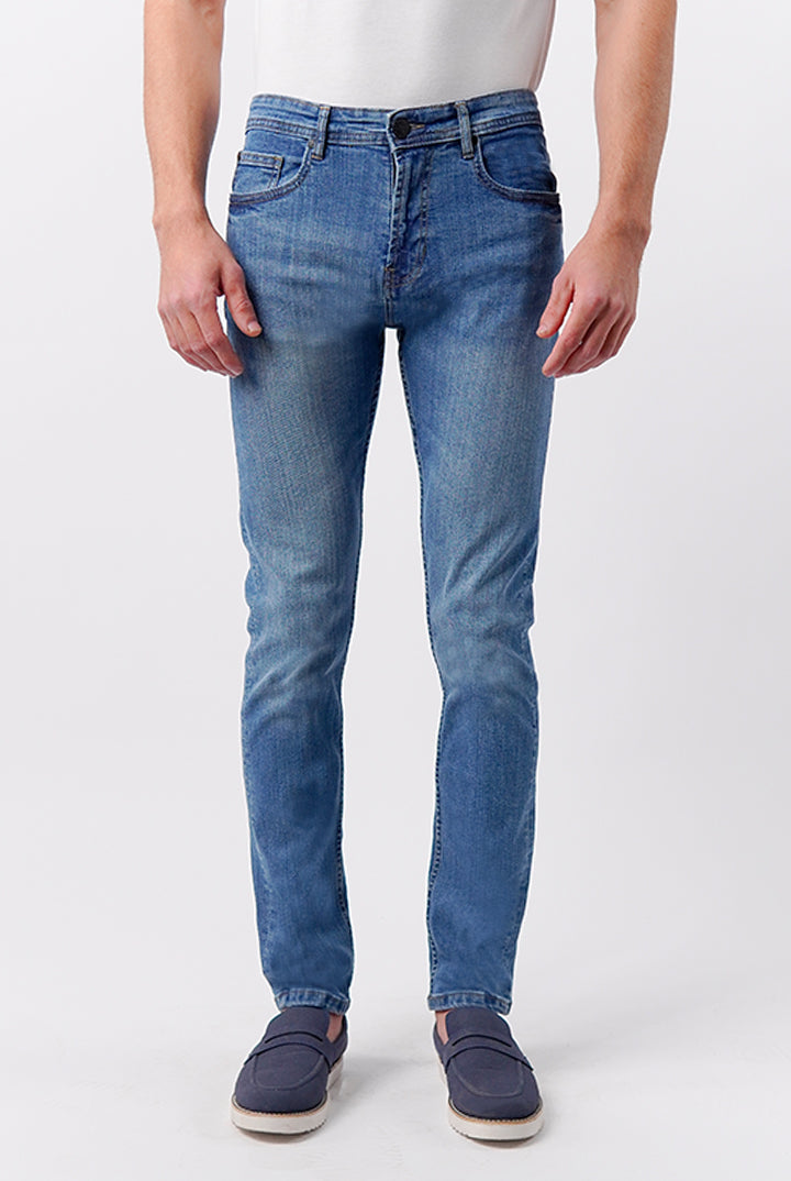 Crop Fit Denim - Medium Blue - Mendeez