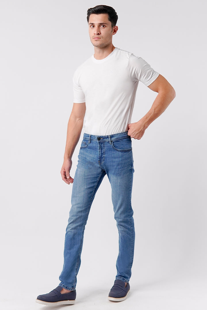Crop Fit Denim - Medium Blue - Mendeez