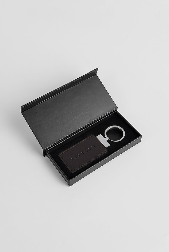 Leather Keychain - Dark Brown - Mendeez
