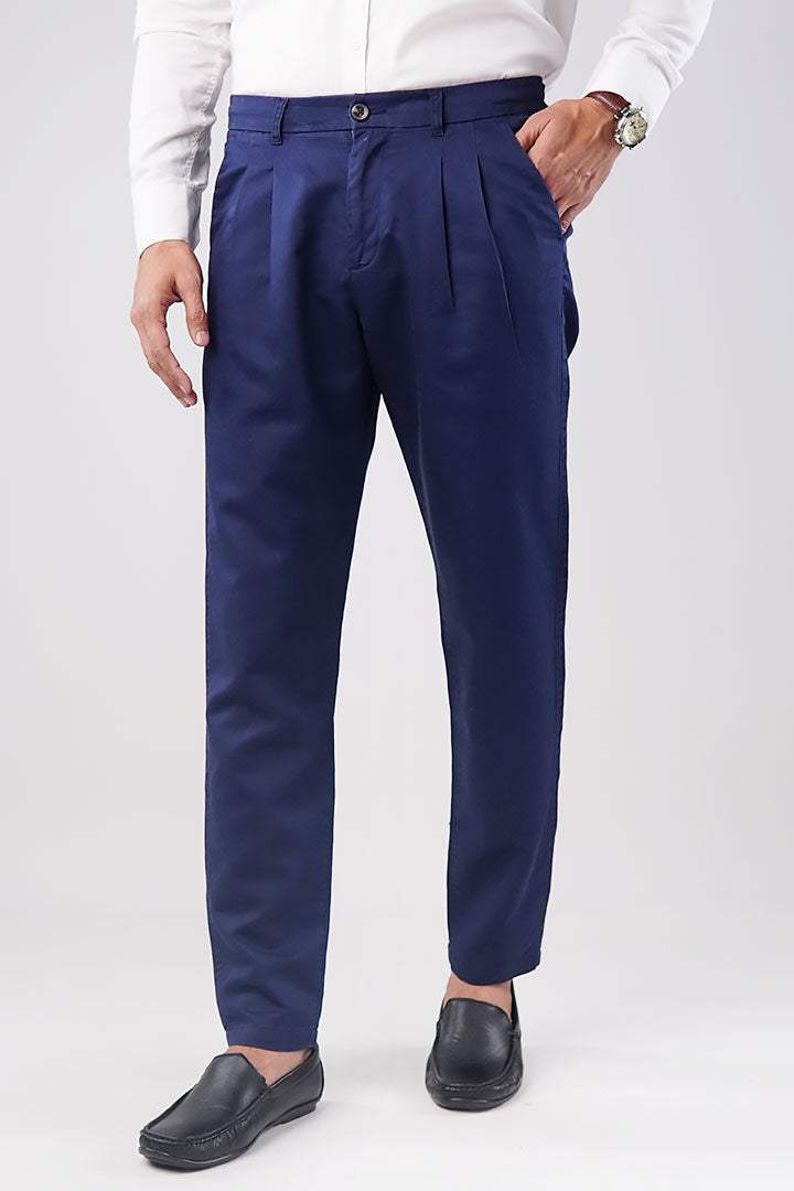 Pleated Pant - Navy - Mendeez PK