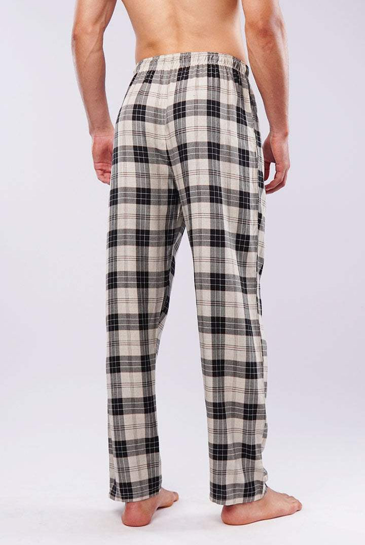 Check Woven Pajamas - Cream - Mendeez