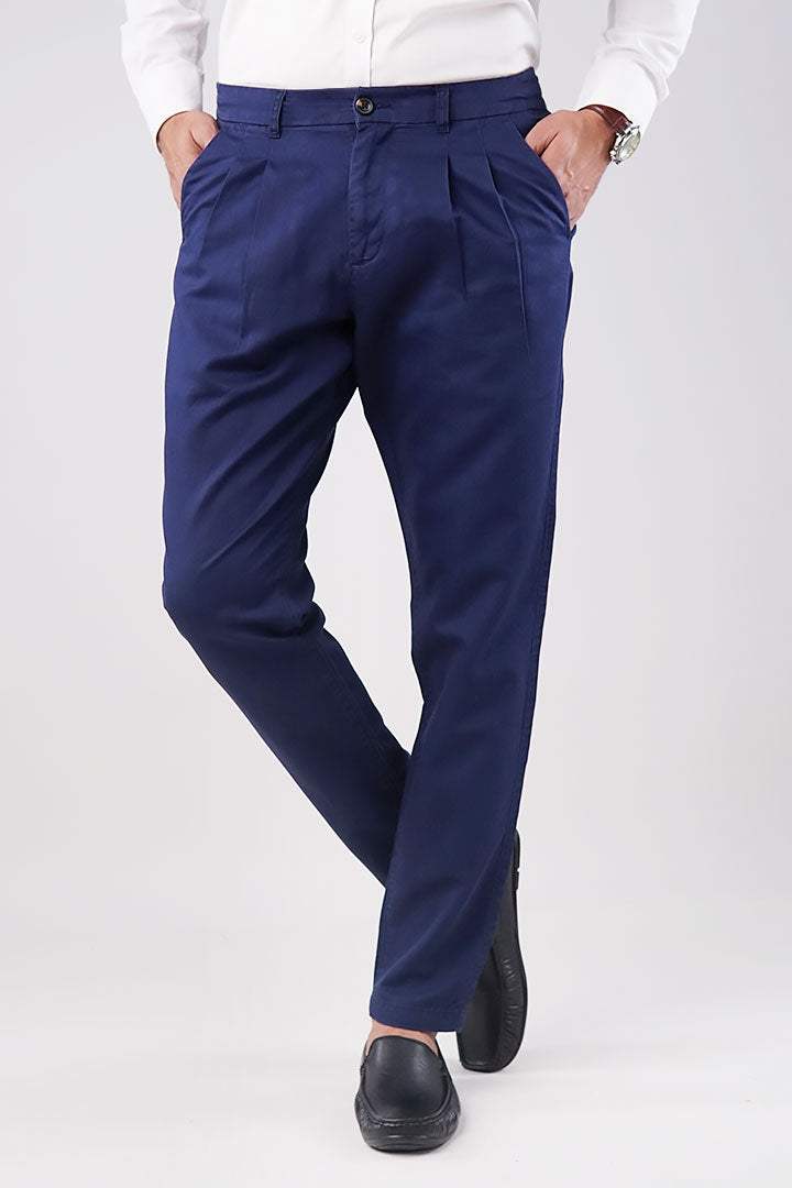 Pleated Pant - Navy - Mendeez PK