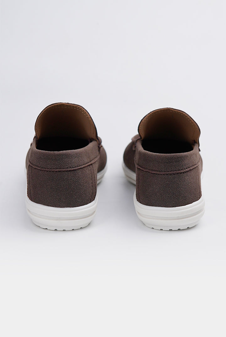 Slip On Suede Loafers - Dark Brown - Mendeez