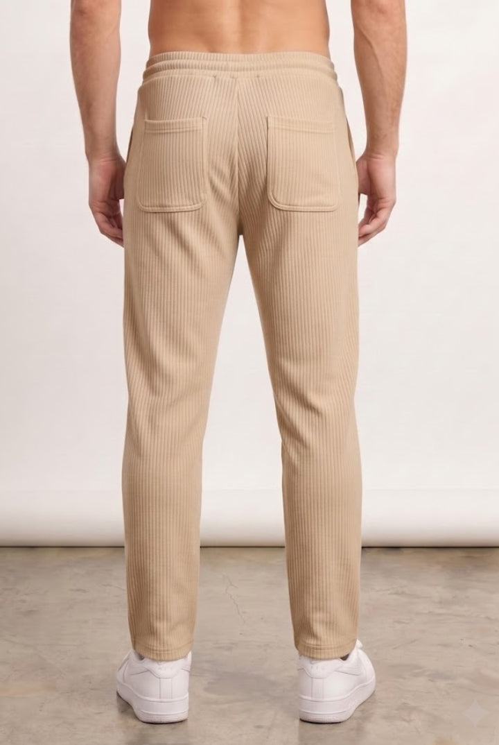 Split Hem Trousers - Beige-4-MENDEEZ