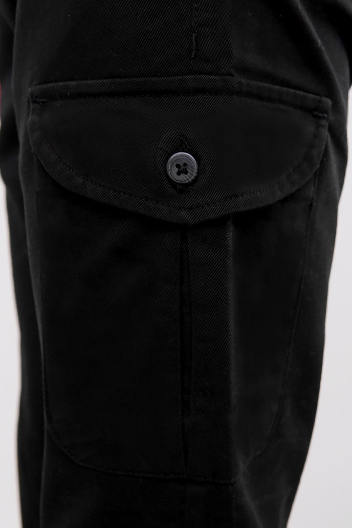 Straight Cargo Pants - Black - Mendeez