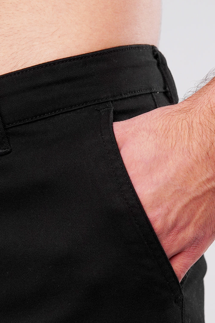 Straight Cargo Pants - Black - Mendeez