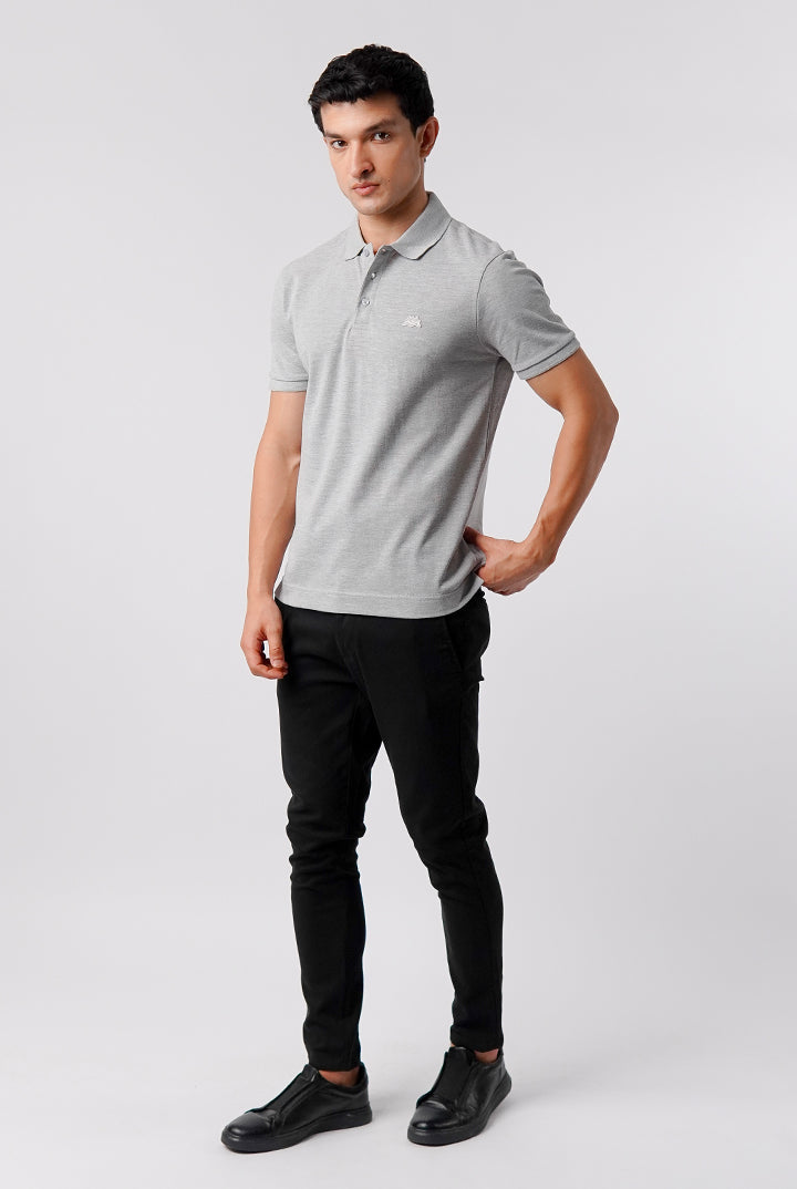 Regular Fit Polo Shirt - Heather Grey - Mendeez