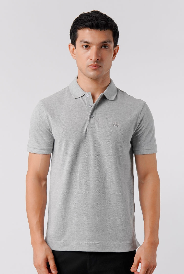 Regular Fit Polo Shirt - Heather Grey - Mendeez