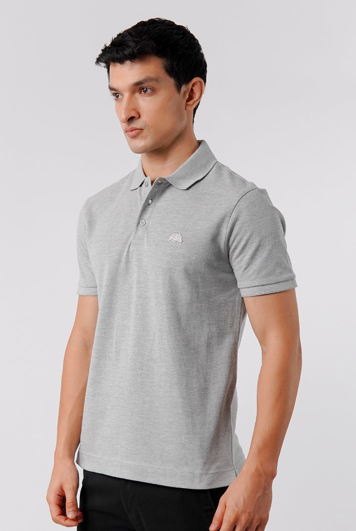 Regular Fit Polo Shirt - Heather Grey - Mendeez