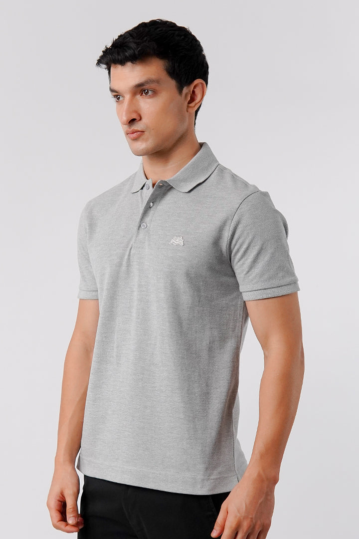 Regular Fit Polo Shirt - Heather Grey - Mendeez