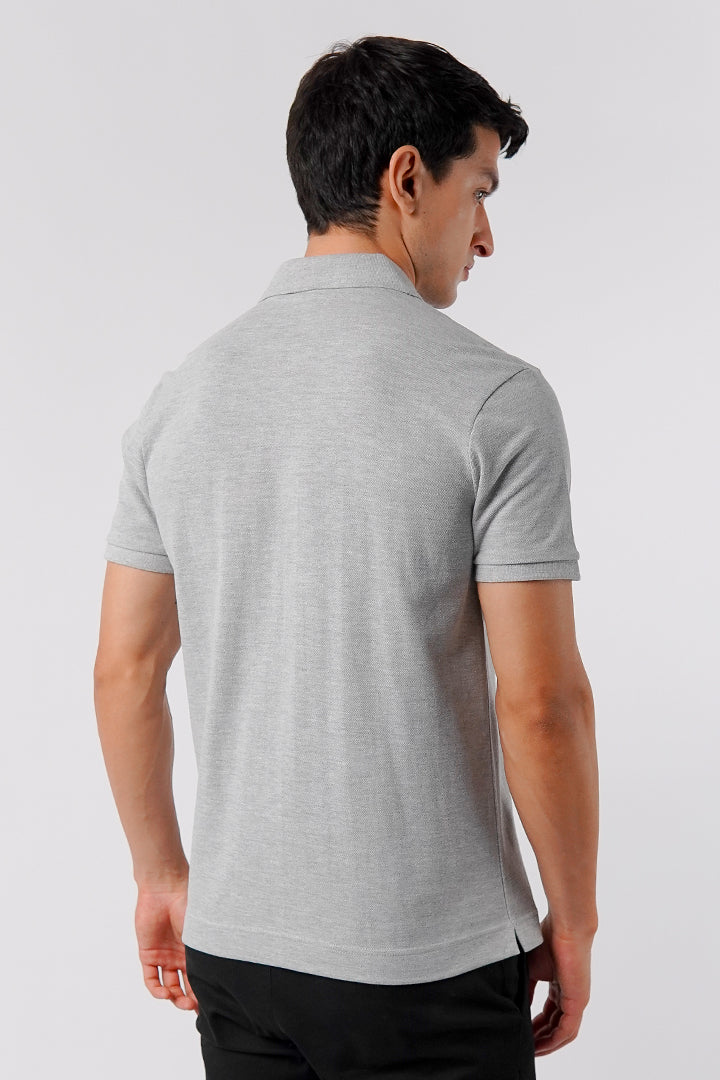 Regular Fit Polo Shirt - Heather Grey - Mendeez