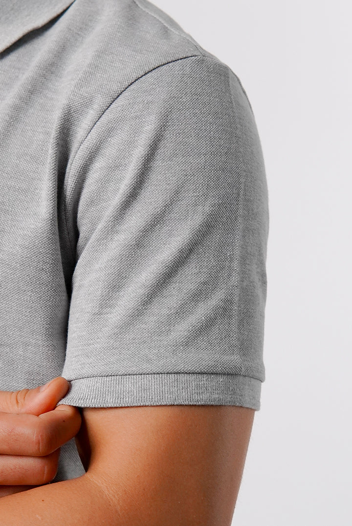Regular Fit Polo Shirt - Heather Grey - Mendeez